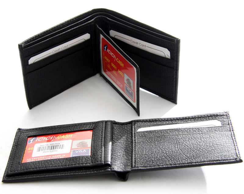 Men's Black Faux Leather Wallet